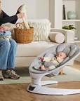 Happy baby in the Babocush Baby Swing & Rocker