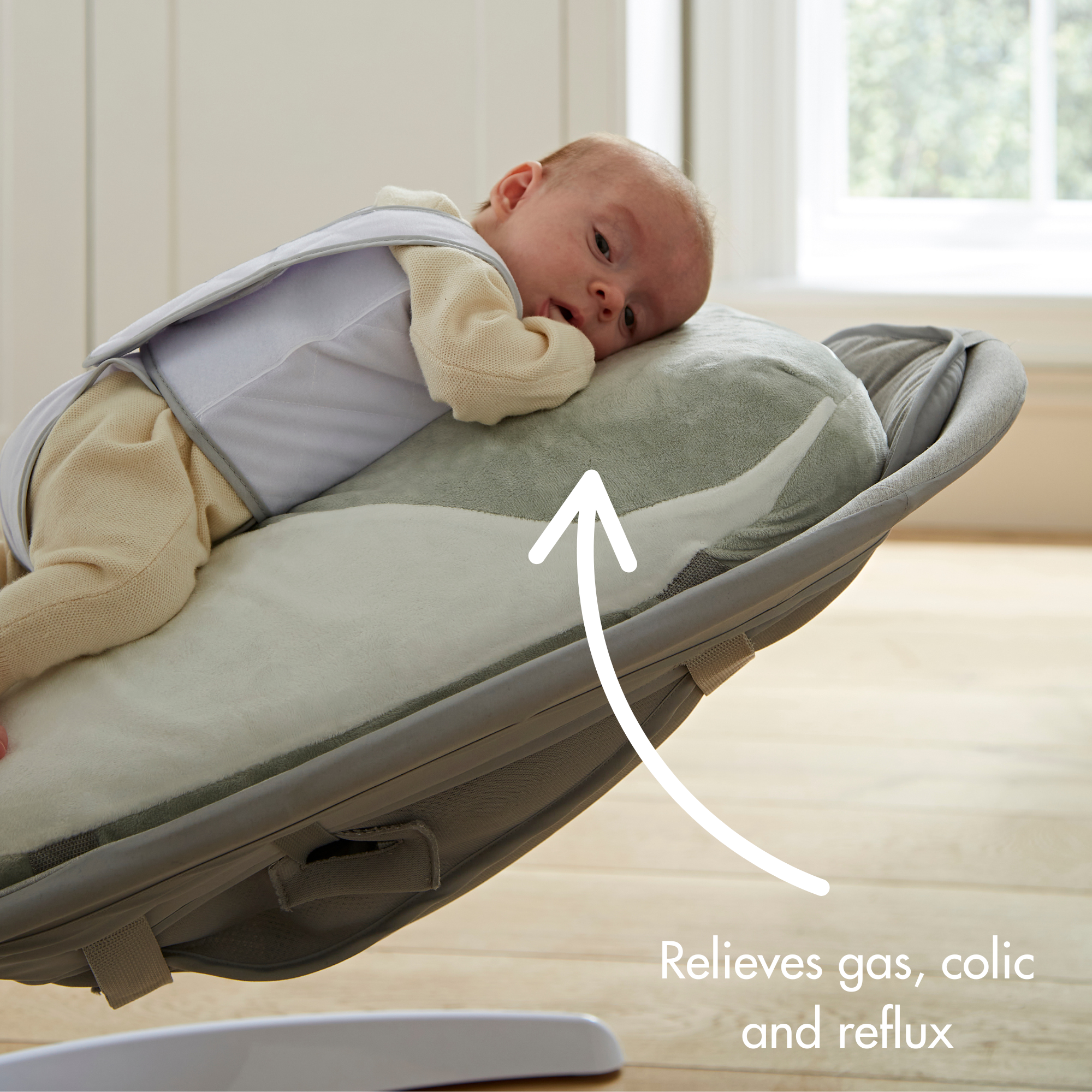 Relieves gas, colic and reflux