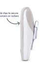 Babocush Comfort Cushion with buckle clips top secure to bouncers and rockets