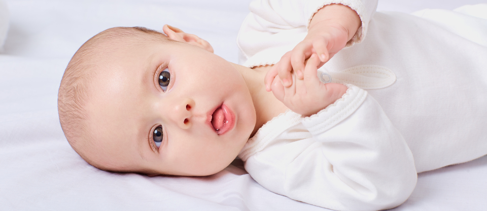 Baby sticking tongue out 