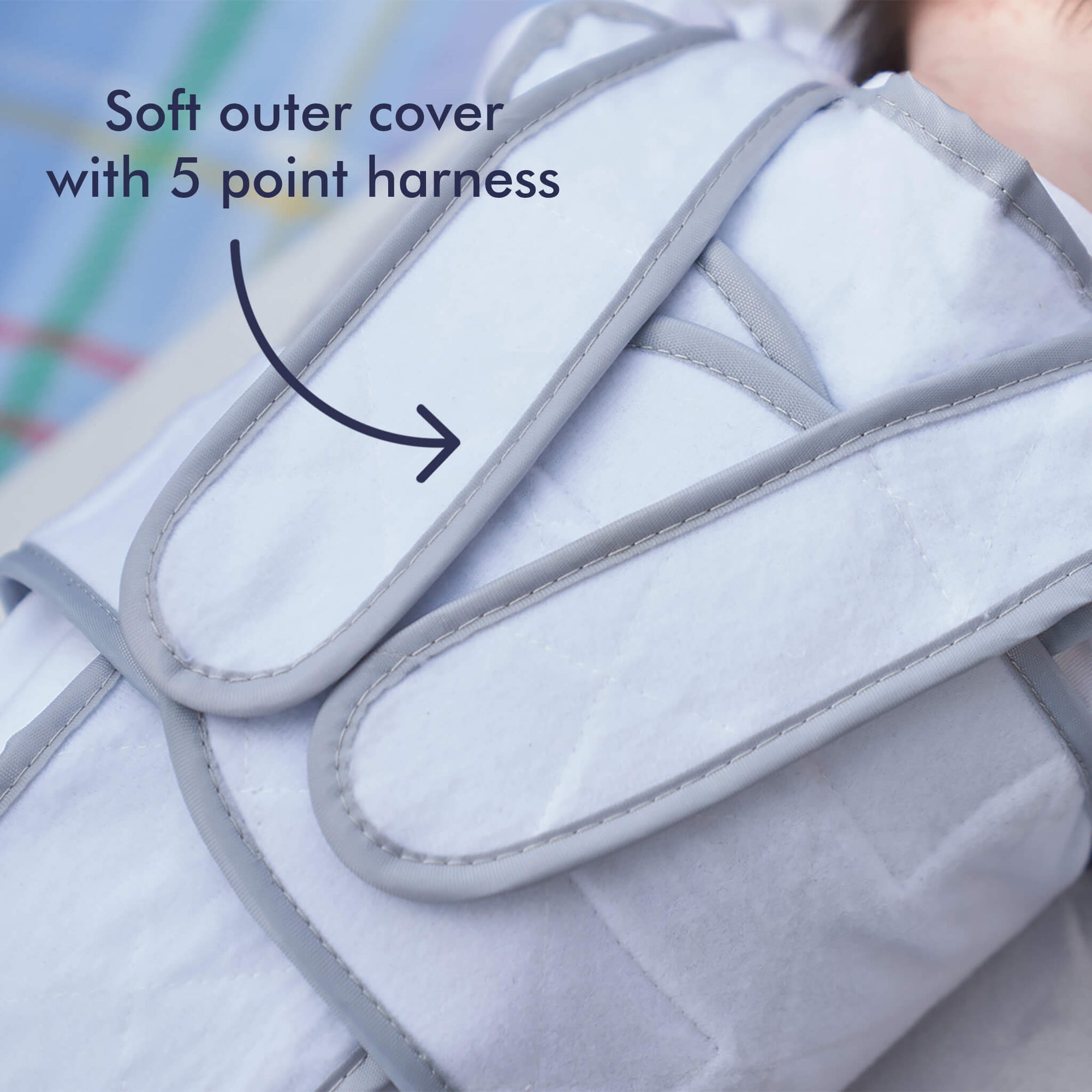 Babocush cushion has a 5 point harness