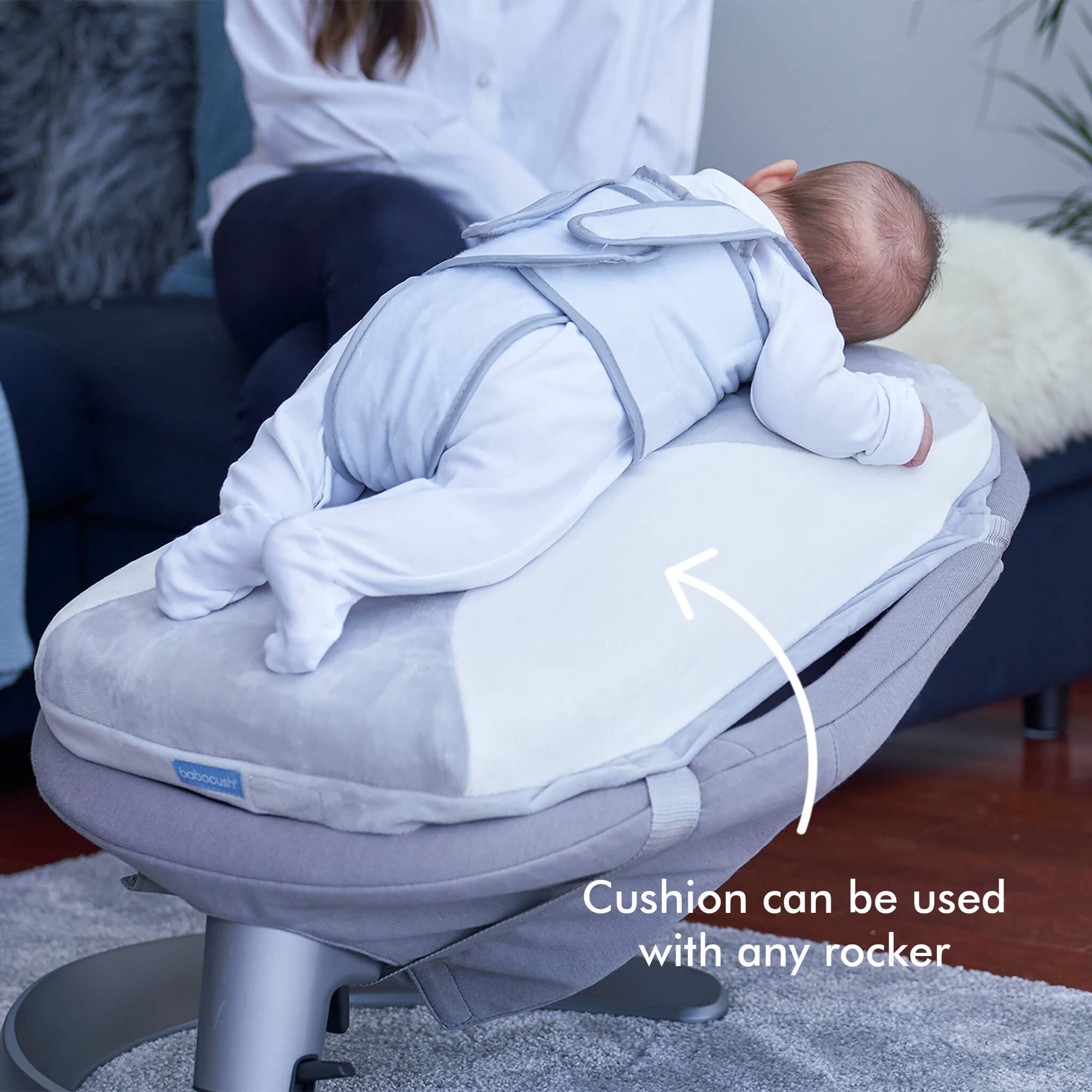 Babocush cushion can be used with any rocker