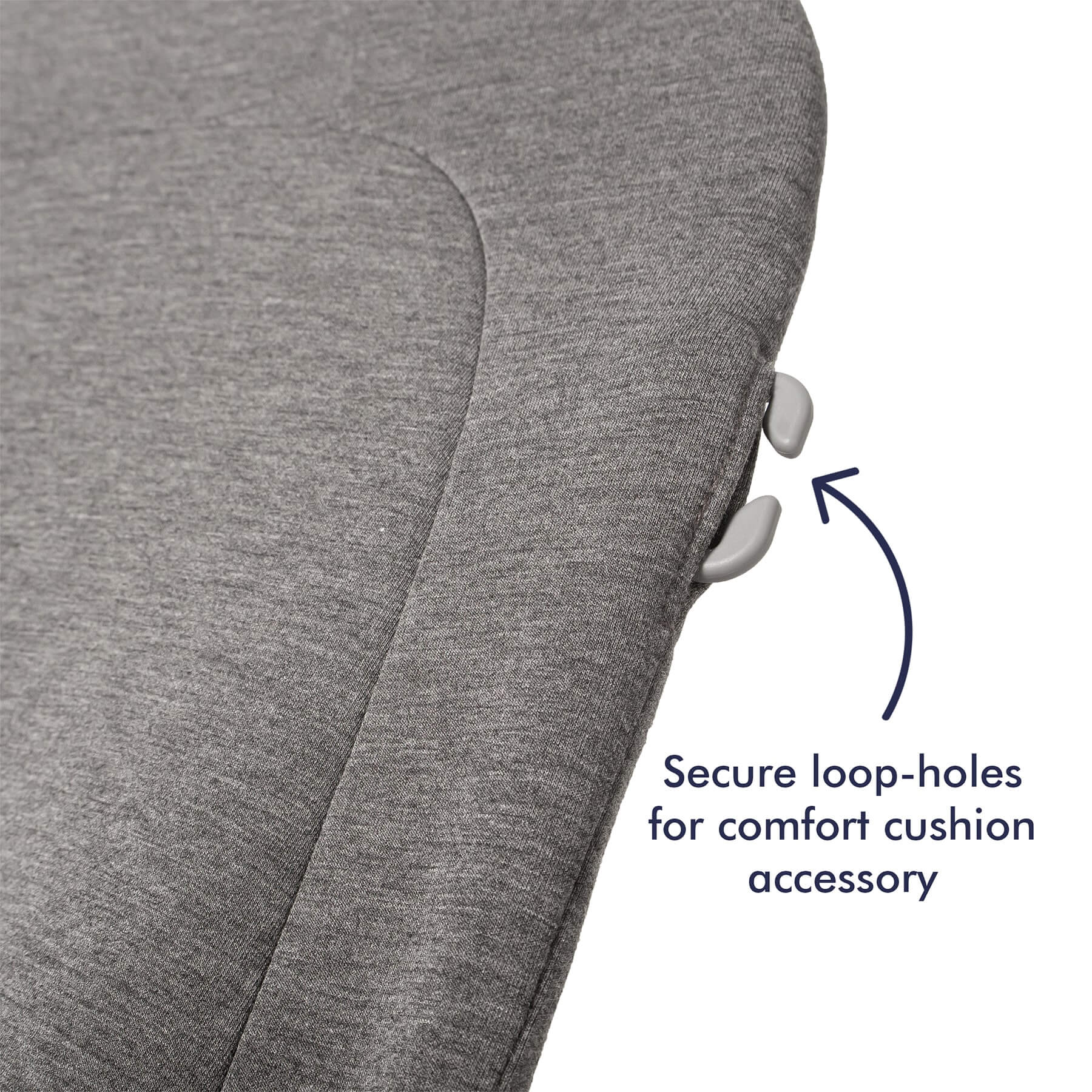 Babocush bouncer has loops for cushion accessory